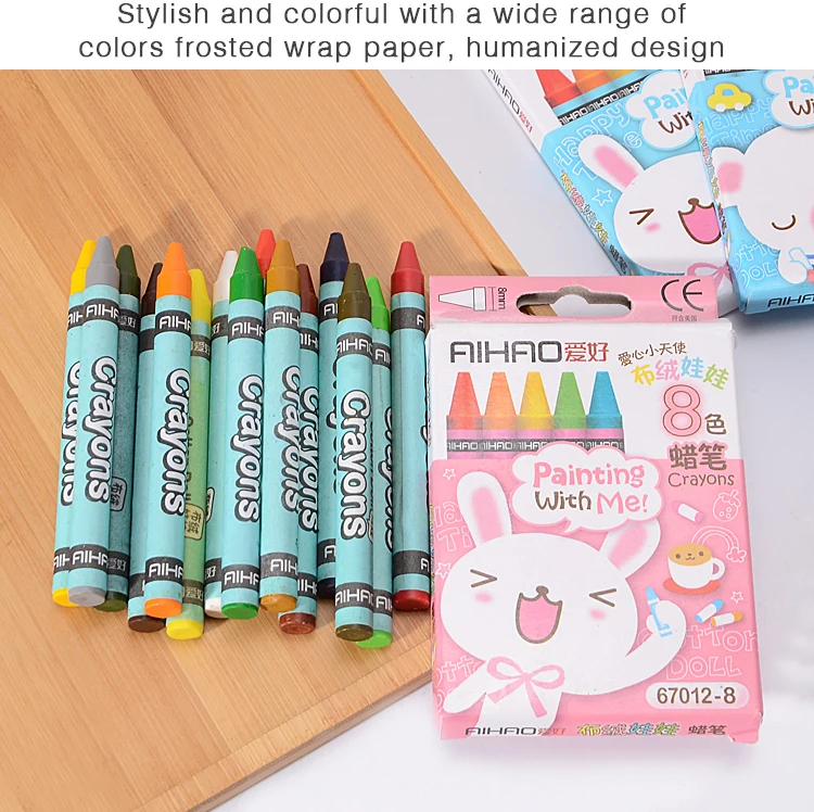 Kawaii Animal Art Markers Pen Cute Colored Print Non-Toxic Crayon Oil Painting Stick Highlighters Pens School Stationery Gift