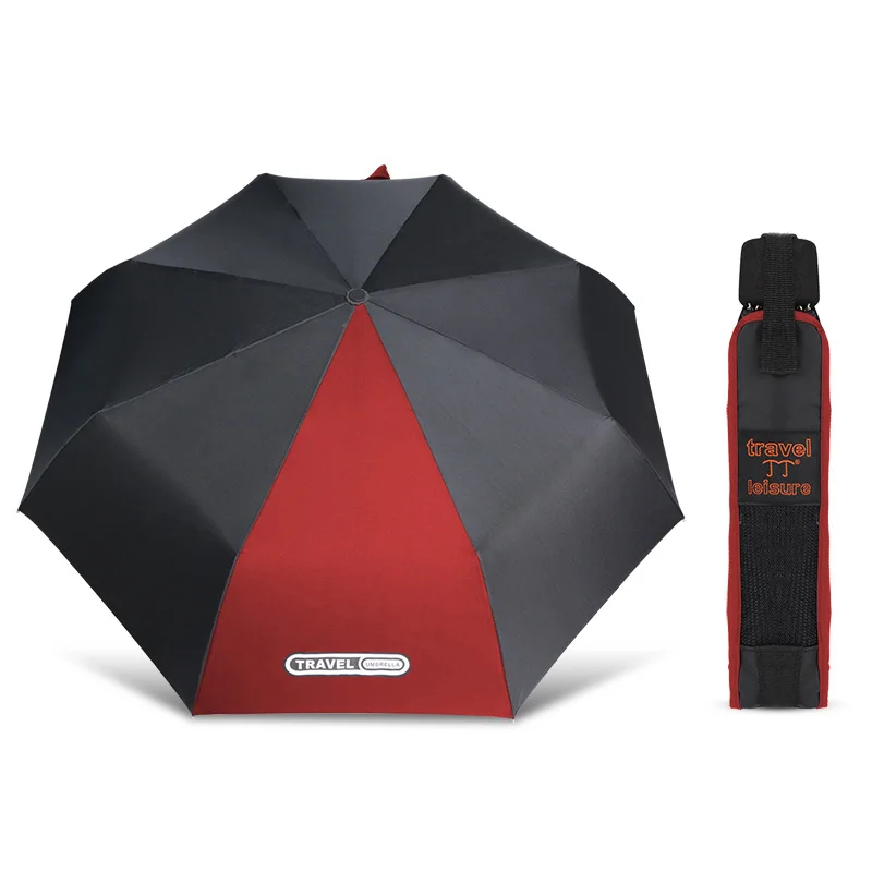 Мини карманный зонтик для женщин, 3 складных зонта для путешествий, Зонт от дождя для женщин и мужчин, ветронепроницаемый уличный зонт от солнца, Сверхлегкий детский зонтик - Цвет: Red