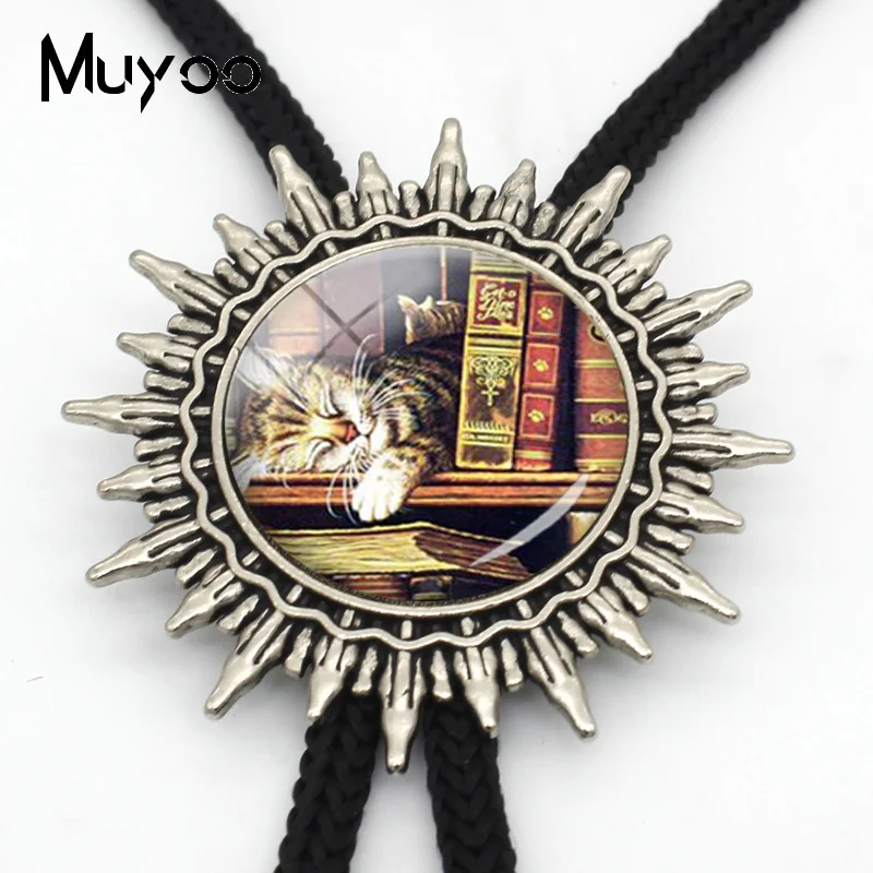BOLO-00109 новые модные мудрые, знающие, книги цитаты Боло Галстуки для женщин Серебряные винтажные книги стекло фото Регулируемый шейный галстук