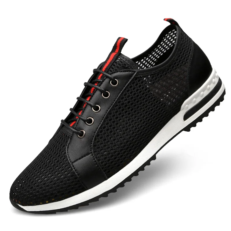 

Breathable Mesh Men Shoes Lightweight Comfortable Walking Sneakers Lace Up Soft Casual Men Shoes New Arrival Hollow Flats C4