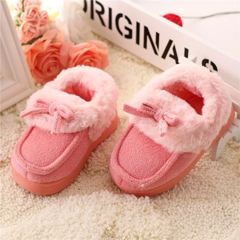 Cute Winter Kids Slippers Warm Soft slippers Boy Girl House Plush Shoes ...