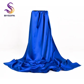 

[BYSIFA] Solid Satin Silk Scarf 22 Kinds of Color Fashion Brand Long Scarves Shawls Fall Winter Elegant Women Muslim Head Scarf