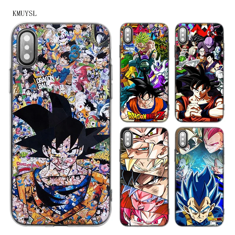 Silicone Case Cover for iPhone XS X Max XR 7 8 6 6s Plus 5 5S SE 5C 7Plus 7+ Phone Cases Coque Dragon Ball Z Anime Goku Cartoon