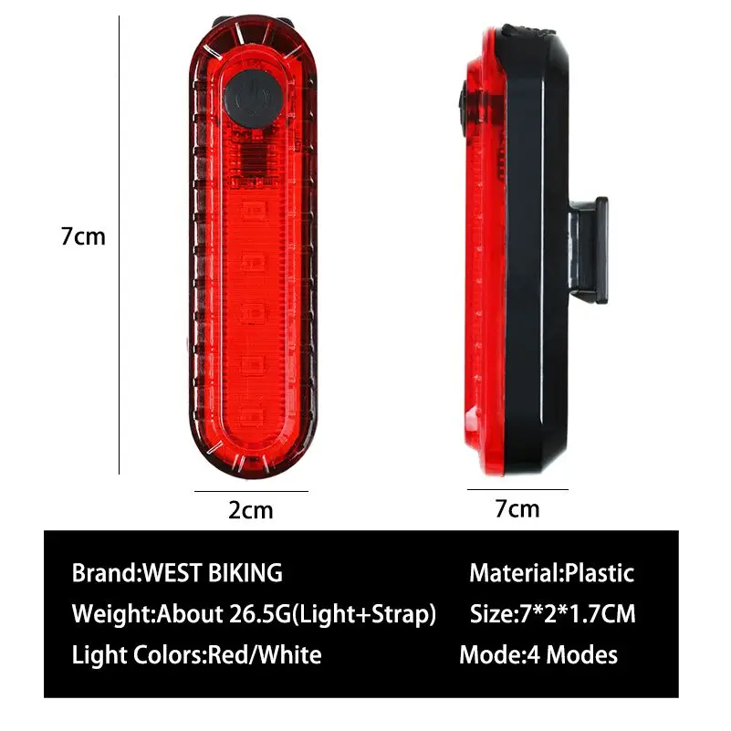 West biking велосипедный фонарь Водонепроницаемый usb зарядка светодиодный велосипедный Предупреждение фонарик 4 режима MTB дорожные велосипедные фонари