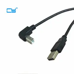 1FT 30 см USB 2,0 штекер в B мужской 90 градусов вниз Локоть разъем для картридж для жесткого диска для принтера сканер 5ft кабель