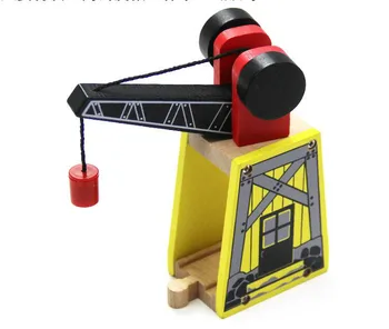 

Gantry Crane Track Wooden Train Track Railway Accessories Crane Compatible with Brio Wooden Tracks Luck Gift