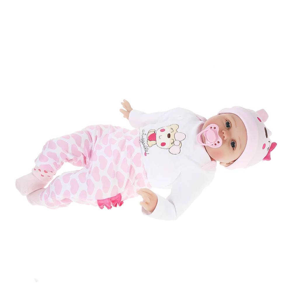 

Silicone Reborn Baby Doll with Rooted Hair Clothes Diaper Newborn Baby Girl Doll Boneca 22inch 55cm Lifelike Cute Girl Gifts Toy