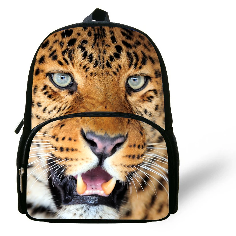 12 inch Zoo Leopard Backpack Animal School Bags For Kids Mini Boys