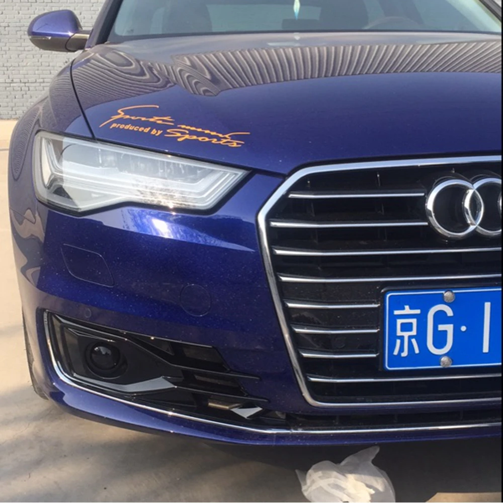 For Audi A6 C7 16 18 Abs Material Front Bumper Foglight Grille Fog Light Lamp Set Fog Light Lamp Grille Covers 2pcs Car Stickers Aliexpress