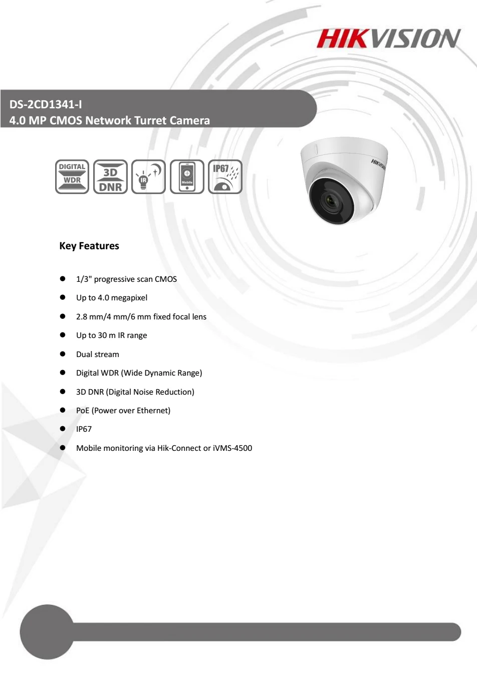 DHL английская версия DS-2CD1341-I заменить DS-2CD2345-I 4MP камера cctv с Интернетом ip камера