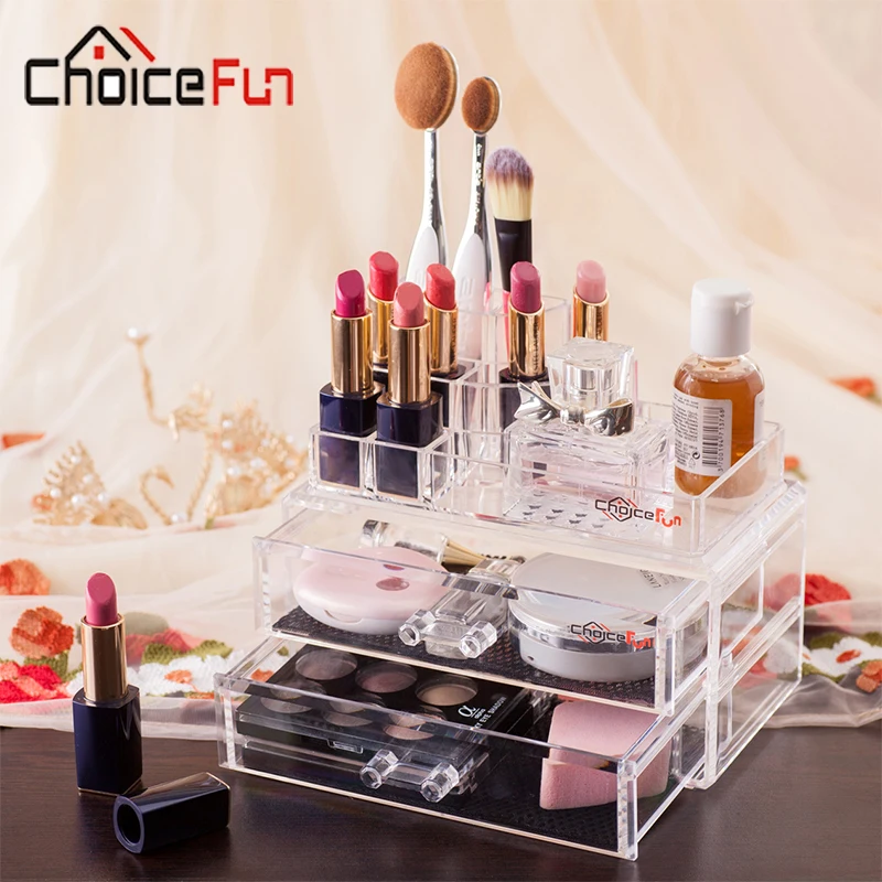 CHOICEFUN Stackable Acrylic Makeup Organizer Plastic Box For Cosmetic