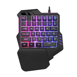 ABS Gaming Keyboard одной рукой Проводной игры Мульти-ключ левой Механическая Feel планшет USB Нескользящие светодиодный подсветкой аксессуары для G92