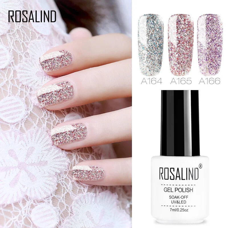 

ROSALIND Gel Varnish Nail Polish Set Manicure Poly Hybrid Nail Art Caviar Semi Permanent UV Primer Gel Nail Polish For Extension