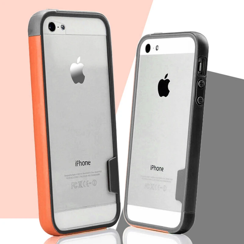 Black and Orange KOLPLER чехол-бампер для телефона на для чехла iPhone 5S Мягкий ТПУ защитный силиконовый противоударный чехол для iPhone 5S, SE 5 Чехол - Цвет: Black and Orange