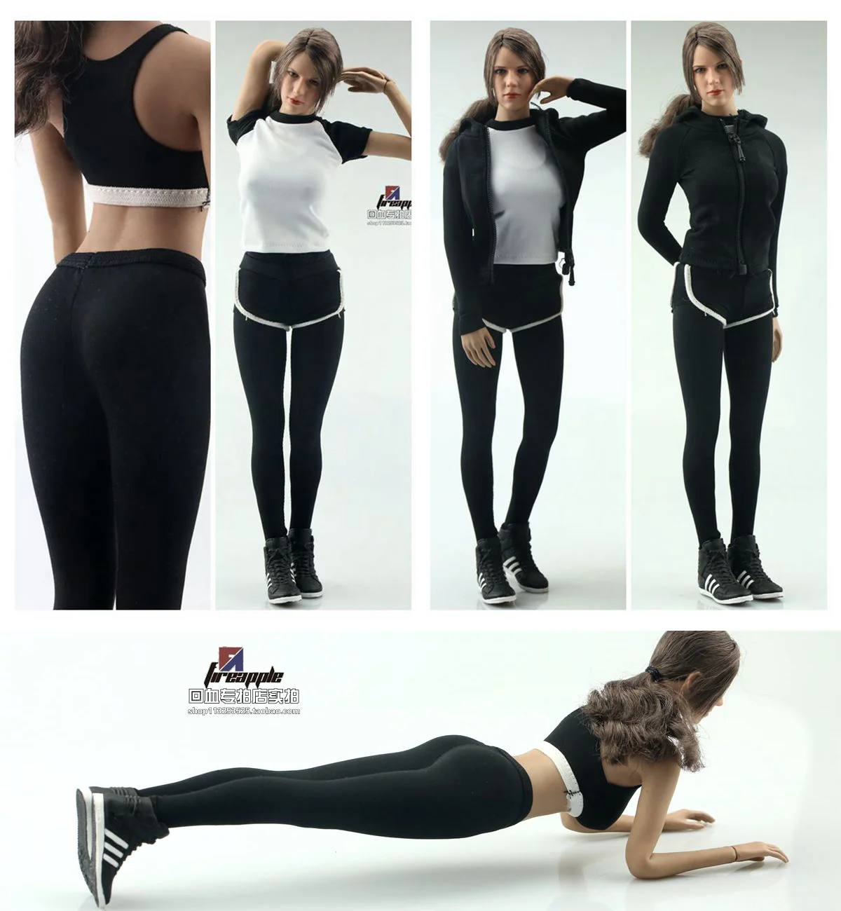 

1/6 Hot Girl Yoga Clothing Gym Fitness Suit Tight Design Action Figure Sports Wear