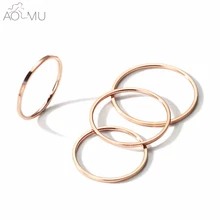 AOMU 5 шт./компл. простой 1 мм Ширина цвет серебристый, Золотой тонкие кольца разглаживает мелкие кольцо, кольцо для женщин, маленький костяшки Миди палец кольцо для Для женщин ювелирные изделия
