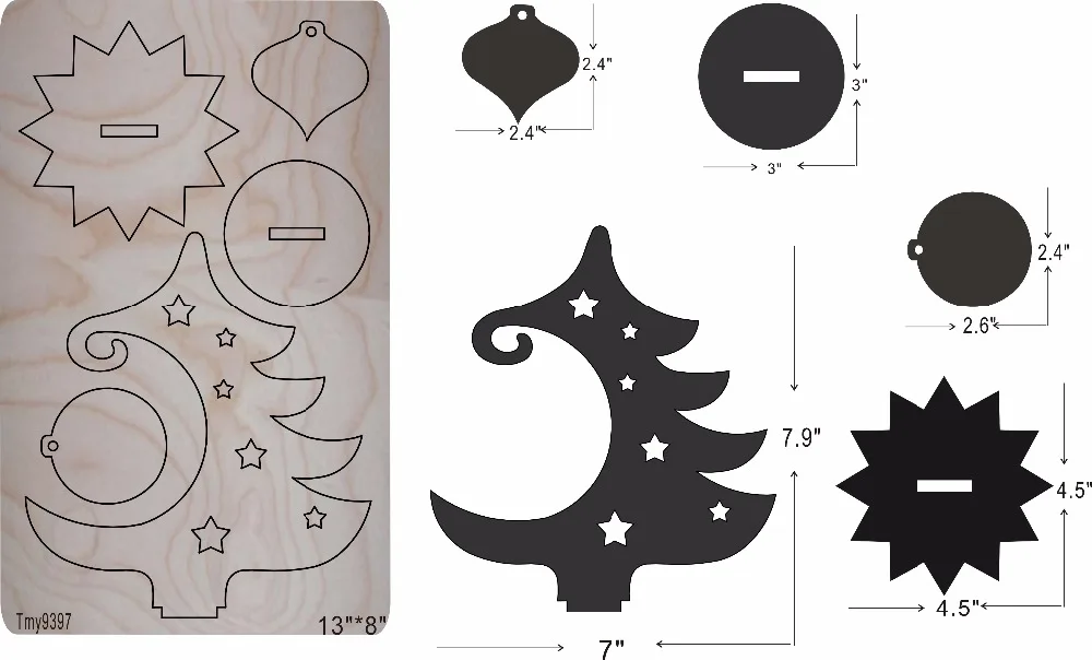 Рождественская елка DIY новая деревянная форма режущие штампы для скрапбукинга Толщина/15,8 мм/Tmy9397