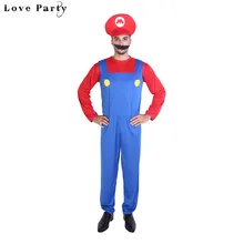 

Halloween Costumes For Men Adult Funy Cosplay Super Mario Brothers Rompers Man Breathable Uniform Jumpsuits Clothing