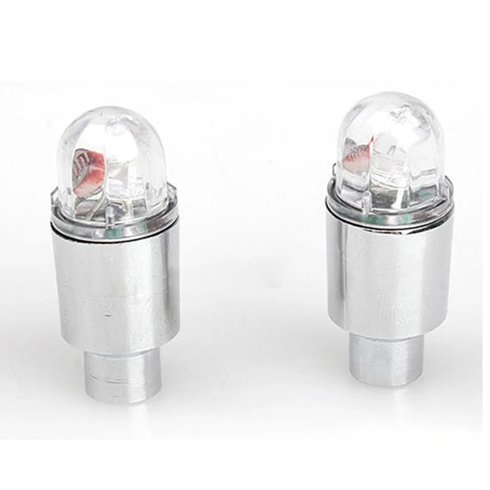 Discount Hot Sale 1Pair Lightweight Alloy Universal Flashing Bulbs Car Motorcycle Wheel Lights Cap Cycling Bike Valve LED Light 1