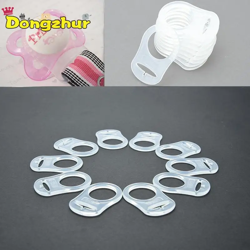 Orange Transparent 5 MAM Ring Button Style Dummy Pacifier Clip Adapter