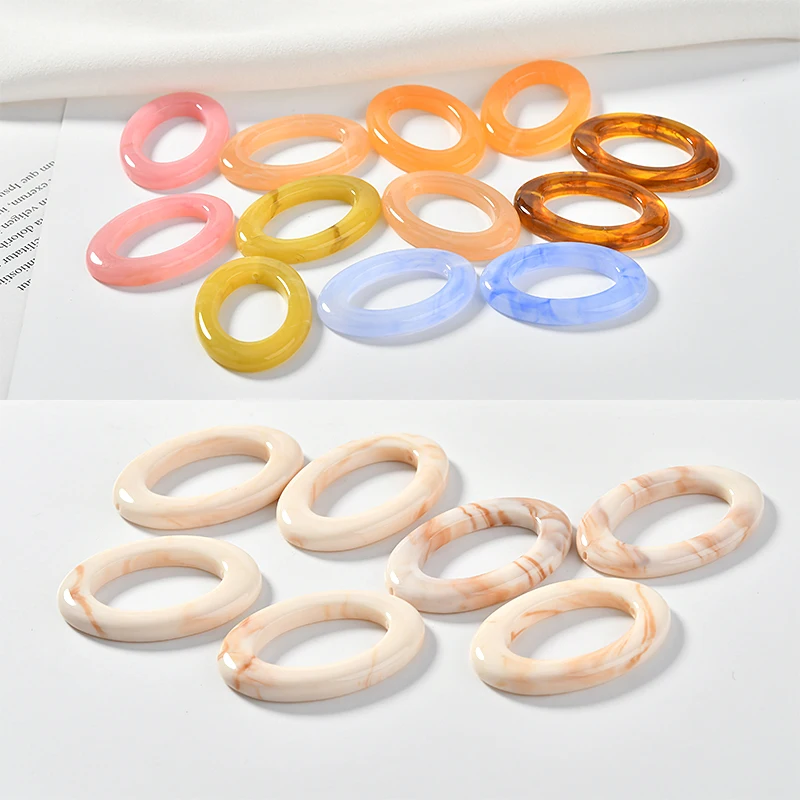 

Color milk white Halo dyed ellipse resin ring Japanese DIY hand-made material accessories handmade earrings ear ornaments