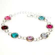 Trandy серебряный браслет, разноцветный кристалл браслеты, дешевые браслеты, 4 стиля
