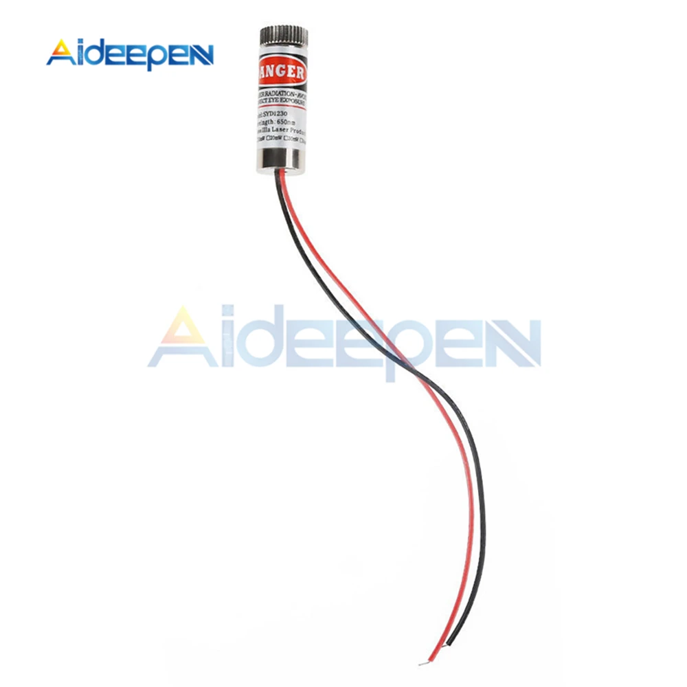Adjustable Beam 650nm 5mW Red Line Laser Module Head Glass Lens Focusable Industrial Class 3-5V