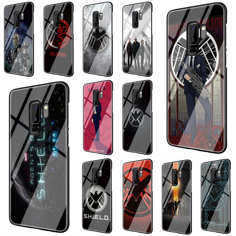 

Marvel's Agents of shield S.H.I.E.L.D Tempered Glass Phone Cover Case For Samsung Galaxy S7 S8 Note 8 9 10 Plus A10 20 30 40 50 60 70