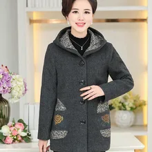 Осеннее шерстяное пальто для женщин среднего возраста P1602-s