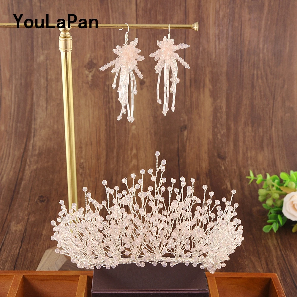 

YouLaPan HP193-BPK Bride Crown Bridal Tiara Wedding Hair Crown Bridal Wedding Hair Jewelry Wedding Hair Accessories Bride Crown