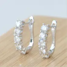 Solid 585 White Gold 1 Carat Tcw Wedding Engagement Party Dia mond Stud Earrings For Women Test Positive For Women Gift