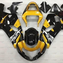 GSXR600 GSXR750 GSXR1000 2000-2003 K12 мотоцикл обтекатель GSXR600 GSXR750 GSXR1000 2000 01 00 Желтые Черные Пластиковые обтекатели
