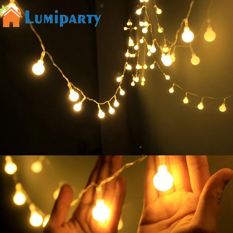 

1.5M 3M 5M LED String Lights Cherry Balls Fairy Garland Lights Battery Operated Wedding Christmas Outdoor Decoration