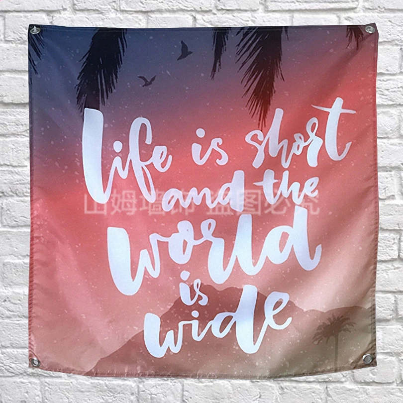 Text label Poster Banners Dormitory bedroom living room classroom Wall Decoration Hanging Art Waterproof Cloth Flags Painting | Дом и сад