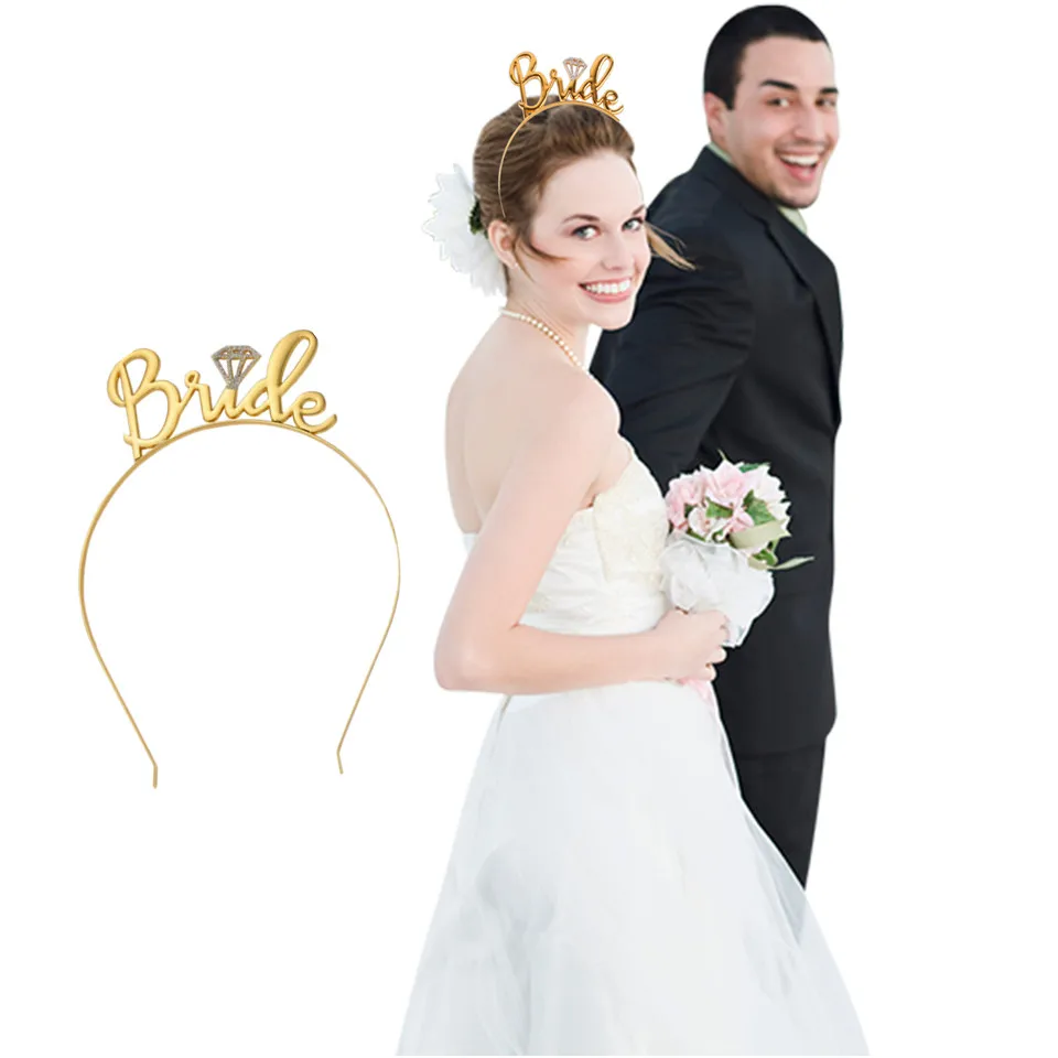 Wedding Hair Accessories Gold Bride to Be Set Bridesmaid Bridal Shower