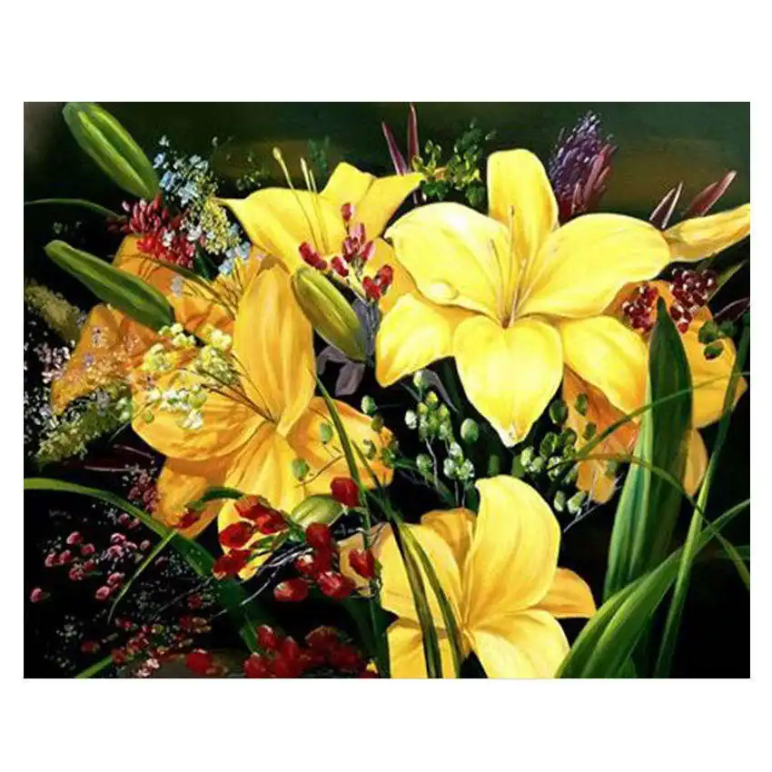 

Digital Oil Painting Coloring By Numbers,DIY Hobby At Home,Painting By Numbers Yellow Flower