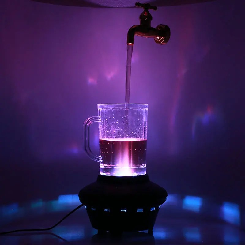 

220V Yellow Suspended Taps Magic Faucet Lamp Suspended Faucet Magic Glass Lamp Decorative Light Magic Props LED Practical