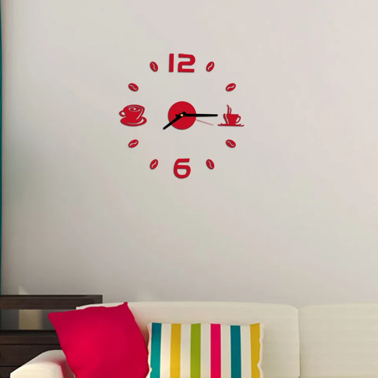 Diy Hot 3d Acrylic Mirror Wall Clock coffee cup clock modern design luxury 3d mirror clocks watch Diy Hot 3d Acrylic Mirror Wall Clock coffee cup clock modern design luxury 3d mirror clocks watch