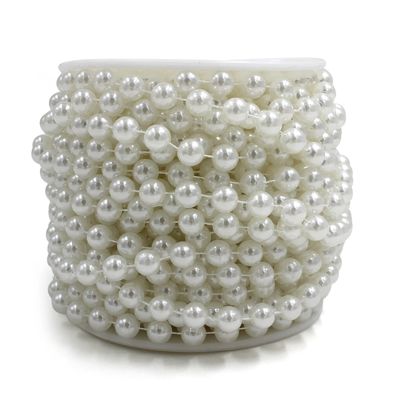 

5Meters Fishing Line Artificial Round Pearl Bead Garland Chain Strands for Wedding Table Decoration
