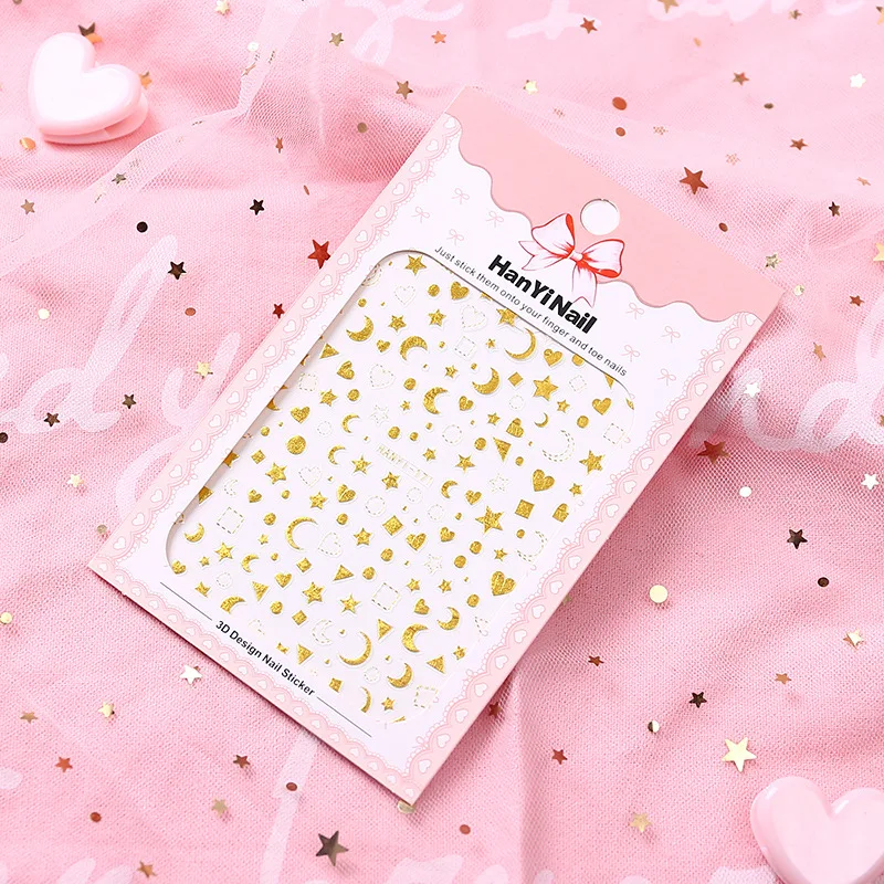 Милые сережки в форме сердца звезды ногтей Стикеры s пуля журнал Kawaii декоративные