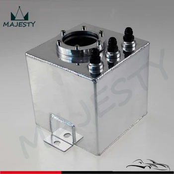 

2L AN6 Fuel Surge Pot Tank Billet High Flow Swirl 2000ML Oil tank for 044 External Fuel Pump Silver