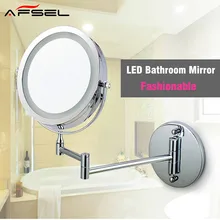 AFSEL Makeup Mirrors LED Wall Mounted Extending Folding Double Side LED Light Mirror 10x Magnification Bath mirror Toilet Mirror