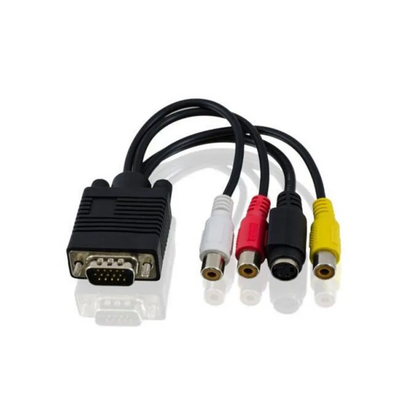 JSJ 3 RCA Женский конвертер новый VGA к видео ТВ выход S Video AV адаптер высокое качество