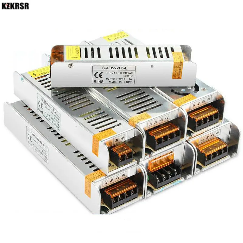 12V Питание 5A 10A 12.5A 15A 20A 30A светодиодный драйвер адаптер светильник ing Трансформеры 60 Вт/120 W/150 W/180 W/250 W/360 W для светодиодной ленты светильник