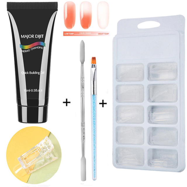 Temperature Change Poly Nails Gel LED Clear UV Gel Varnish Nail Polish Art Kit Quick Building For Nails Extensions Gel
