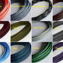 8 мм 5/1" плетеная PP хлопчатобумажная пряжа+ ПЭТ расширяемый рукав кабель провода защиты-5 метров