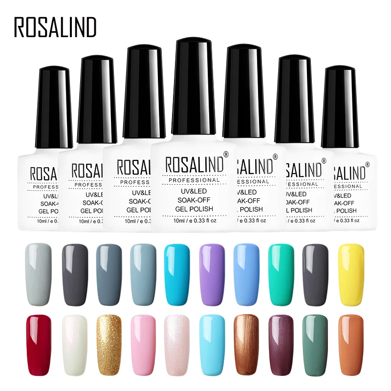 Гель лак для ногтей ROSALIND 10 мл 58 однотонных УФ лаков полуперманентный