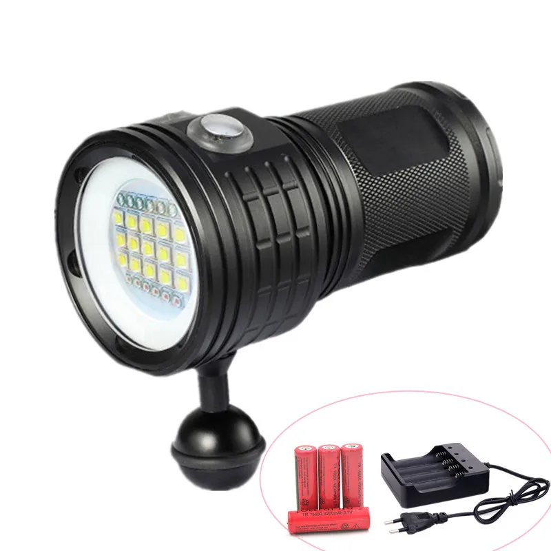 

LED Diving Flashlight Underwater 80M QX15/ L2 Photography Video Camera Lamp With Battery & Charger
