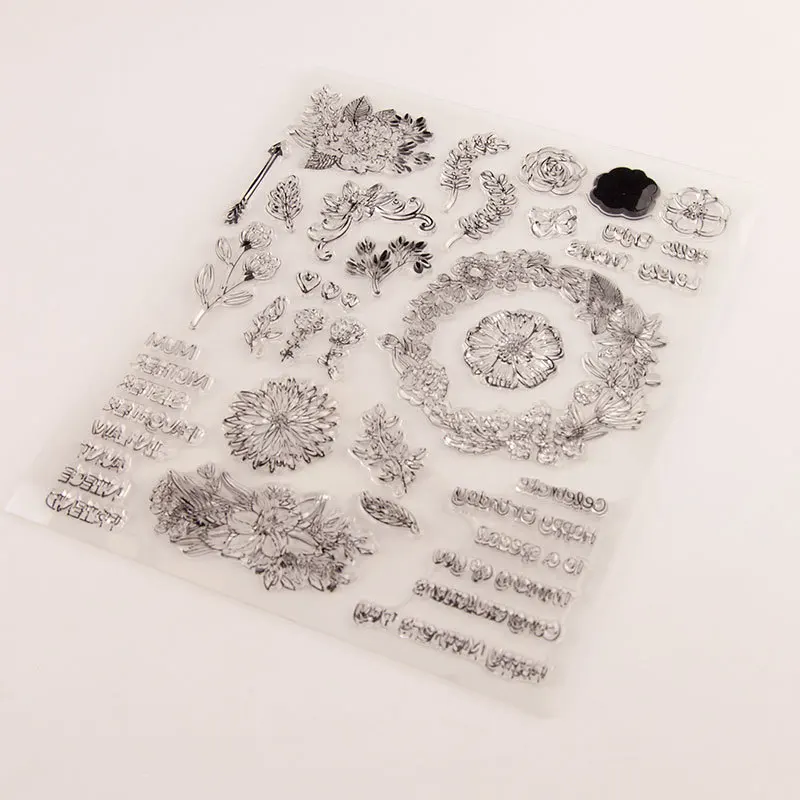 Цветы DIY Руководство Scapbook клип-ап продукт печать прозрачная печать цветок штампы четкие штампы и штампы мать день набор