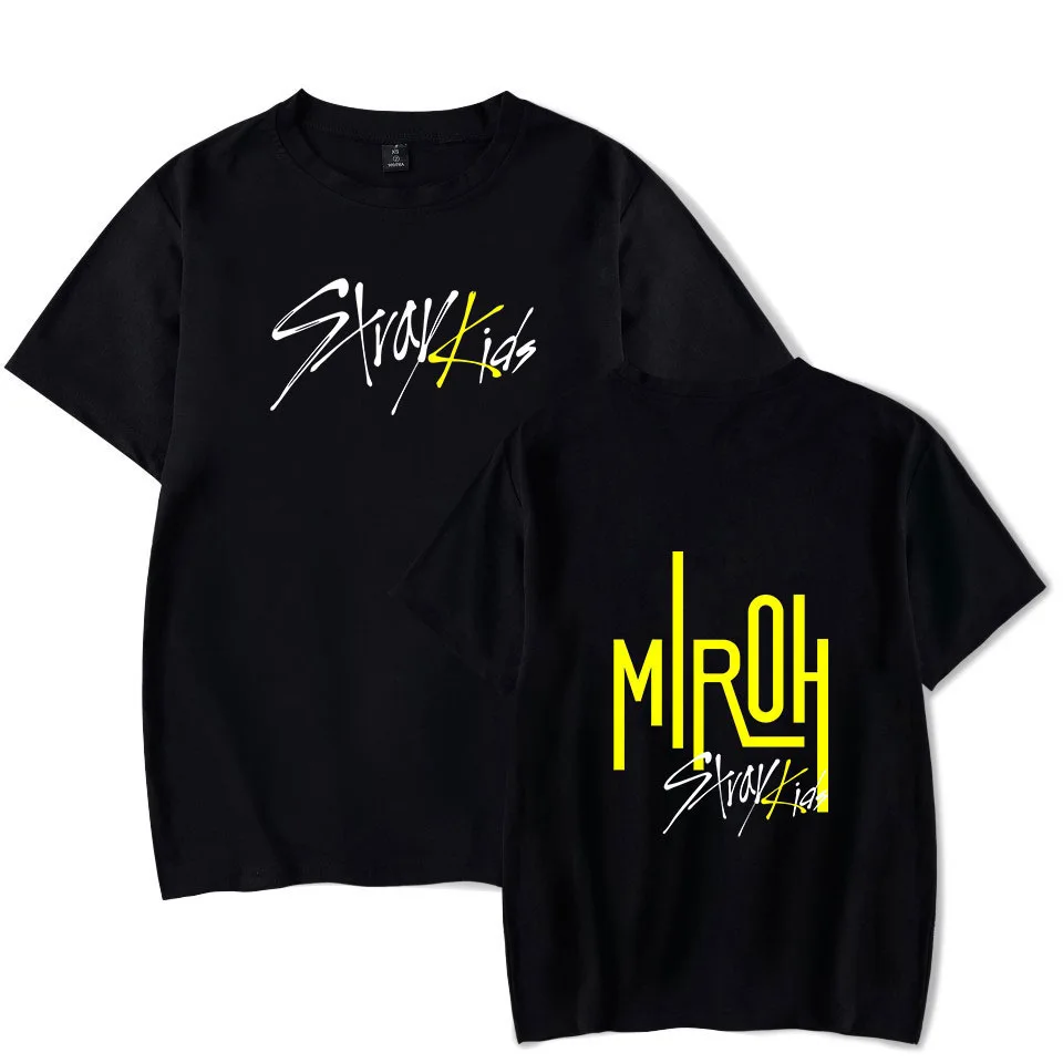 

KPOP Stray Kids MIROH Albumn T Shirt StrayKids MINHO WOOJIN CHANGBIN FELIX Streetwear Hip Hop Short Sleeve Cotton T-Shirt Women